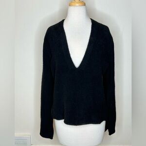 Soyer Wool Blend Black V-Neck Sweater Size S $495